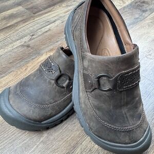 Keen Brown Leather Slip-On Loafers